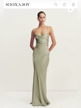 shona joy sage green dress | Dresses | La Lune Ruched Halter Maxi YGroup_AM-BS-10641